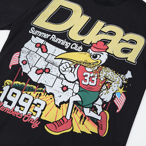 DUAA Global Run‑Club Graphic Black Short‑Sleeve T‑Shirt