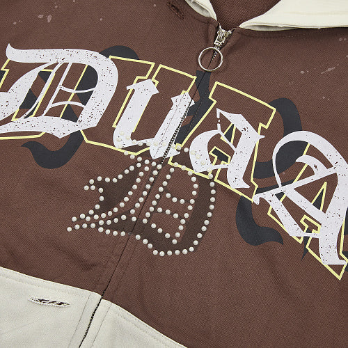 DUAA Two‑Tone D‑Logo Pullover Hoodie