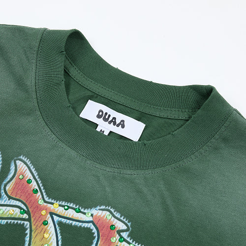 DUAA Skeleton Hands Graphic Dark‑Green T‑Shirt
