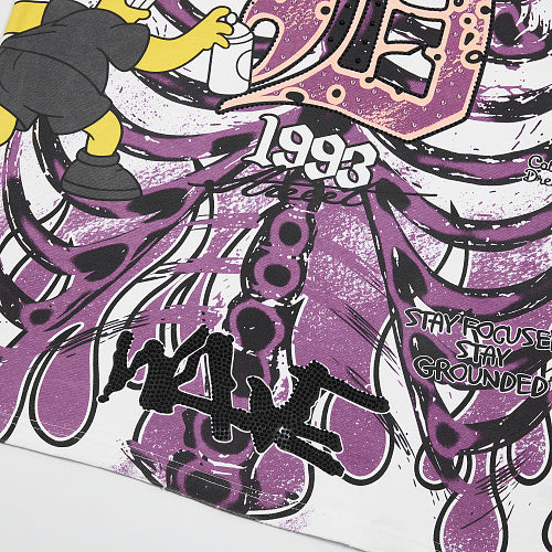 DUAA Purple Skeleton Graphic Short‑Sleeve T‑Shirt