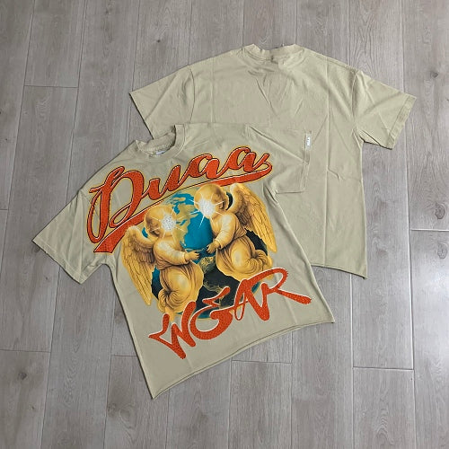 DUAA Angel Earth Graphic Beige T‑Shirt