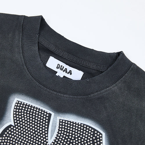 DUAA White Tiger Graphic Black T‑Shirt