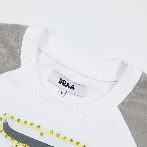 DUAA Multicolor 3D Letter White Short‑Sleeve T‑Shirt