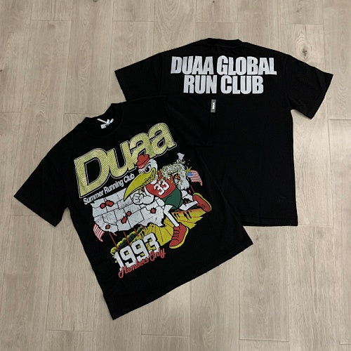 DUAA Global Run‑Club Graphic Black Short‑Sleeve T‑Shirt