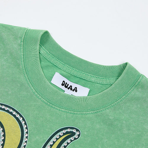 DUAA Green Baseball Graphic Short‑Sleeve T‑Shirt