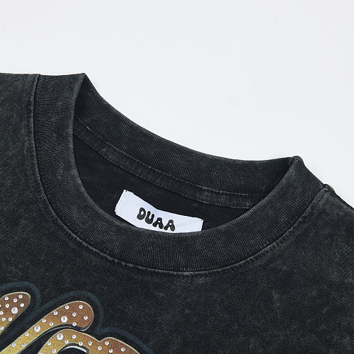 DUAA 1993 Vintage Wheel Graphic Black Short‑Sleeve T‑Shirt