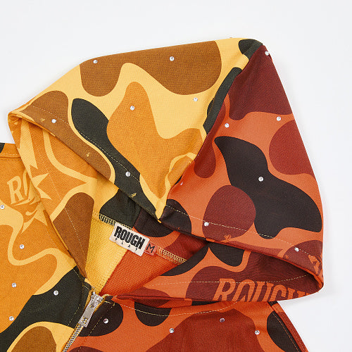 Roughplay Camouflage Graphic Zip‑Up Hoodie