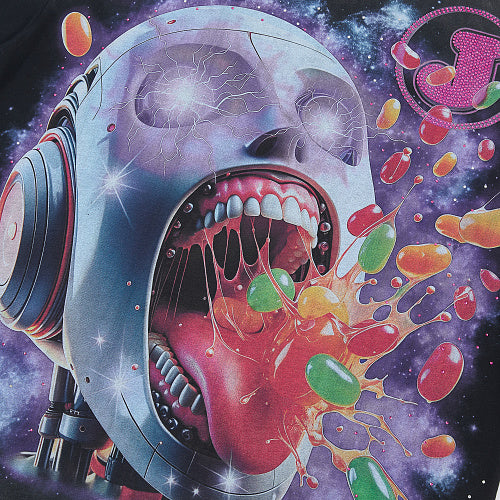 Jellybean Skull Candy Galaxy Graphic T‑Shirt