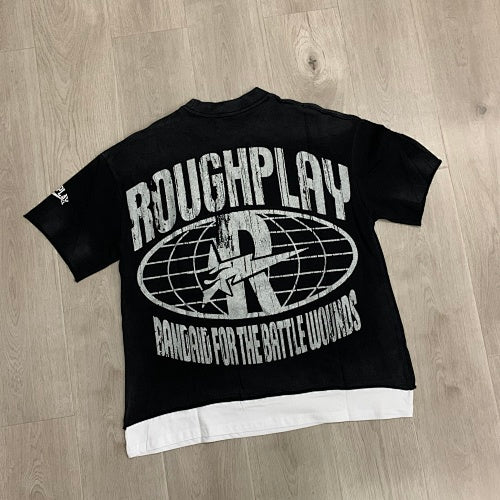 Roughplay Floral Skull Graphic Short‑Sleeve T‑Shirt
