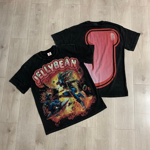 Jellybean Vintage Graphic Double Sided Print Short Sleeve T‑Shirt