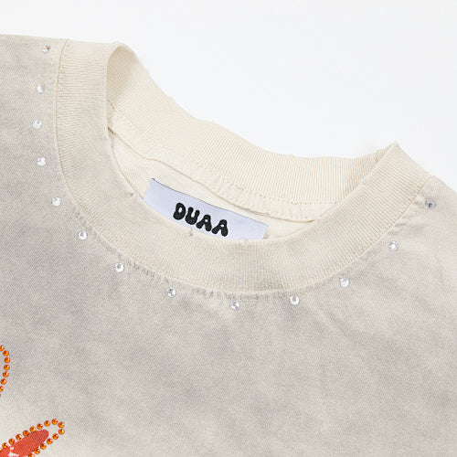DUAA Worldwide Letter‑Graphic Washed‑Grey Short‑Sleeve T‑Shirt