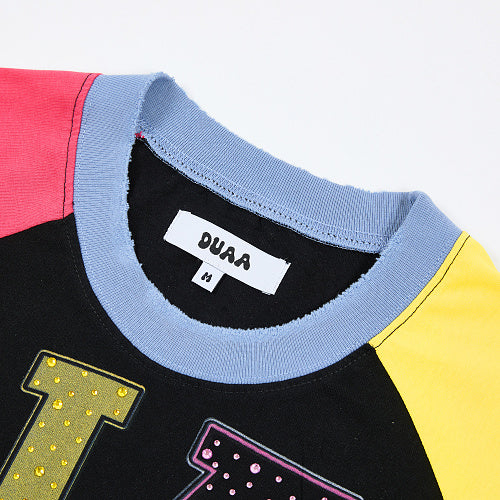DUAA Color‑Block Raglan Short‑Sleeve T‑Shirt