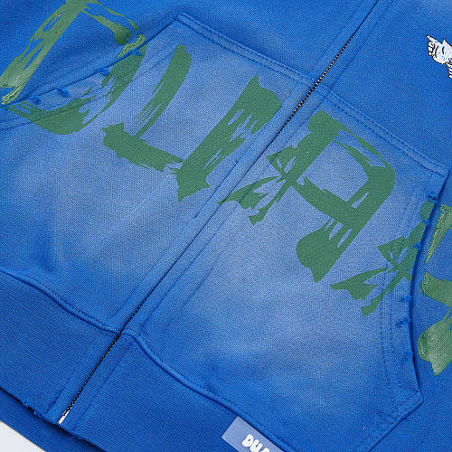DUAA Blue Tiger & Angel Zip‑Up Hoodie