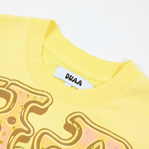 DUAA Peace Sign Graphic Yellow T‑Shirt
