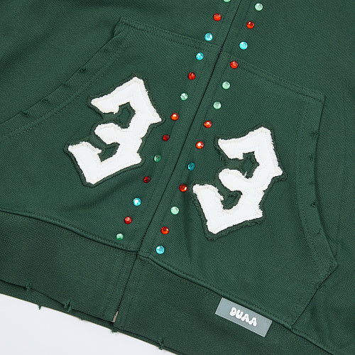 DUAA 33 Logo Zip‑Up Hoodie‑2 Colors