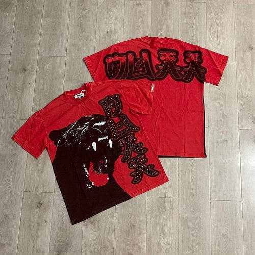 DUAA Red Panther Graphic Short‑Sleeve T‑Shirt