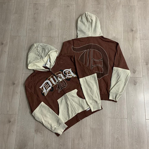 DUAA Two‑Tone D‑Logo Pullover Hoodie