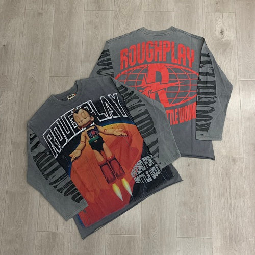 Roughplay Red Graphic Long‑Sleeve T‑Shirt