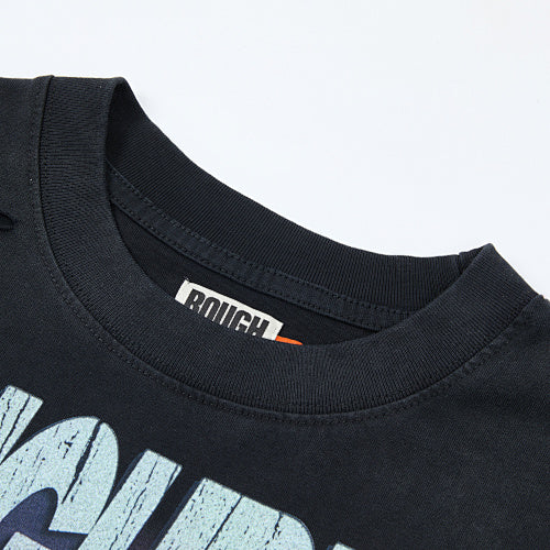 Roughplay Contrast Sleeve Graphic Long‑Sleeve Top