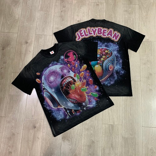 Jellybean Skull Candy Galaxy Graphic T‑Shirt