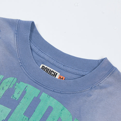 Roughplay Blue Washed Graphic T‑Shirt