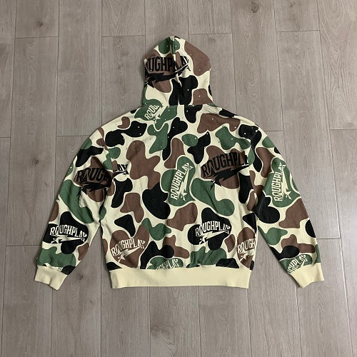 Roughplay Green Camo Graphic Zip‑Up Hoodie
