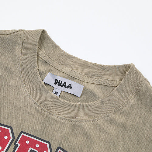 DUAA Basketball‑Graphic Distressed Washed‑Olive Short‑Sleeve T‑Shirt