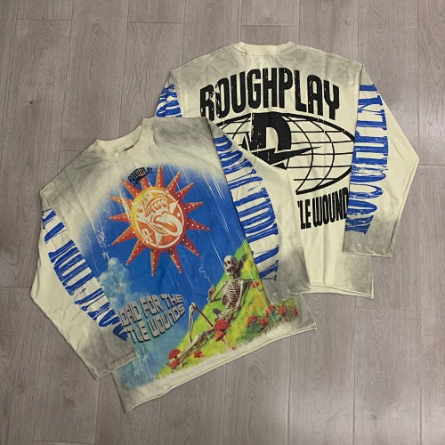 Roughplay Sun‑Pattern Graphic Long‑Sleeve Shirt