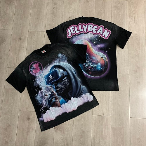 Jellybean Astronaut Galaxy Graphic Double‑Sided Print Short Sleeve T‑Shirt