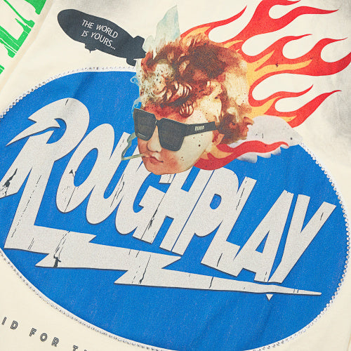 Roughplay Flame Graphic Raglan Long‑Sleeve Tee