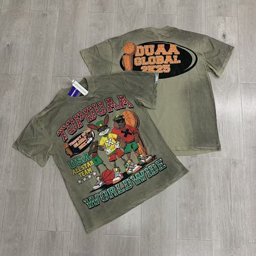 DUAA Basketball‑Graphic Distressed Washed‑Olive Short‑Sleeve T‑Shirt
