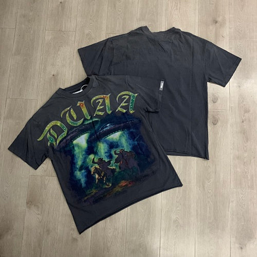 DUAA Band Graphic Dark‑Grey Short‑Sleeve T‑Shirt
