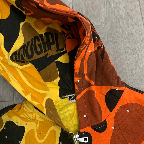 Roughplay Camouflage Graphic Zip‑Up Hoodie
