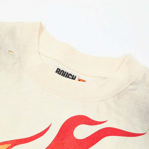 Roughplay Flame Graphic Raglan Long‑Sleeve Tee