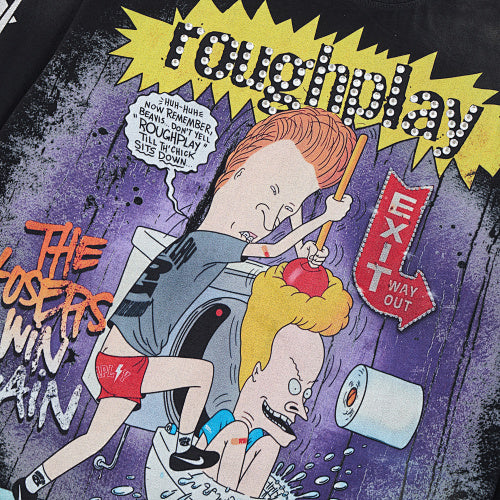 Roughplay Cartoon Graphic Long‑Sleeve T‑Shirt