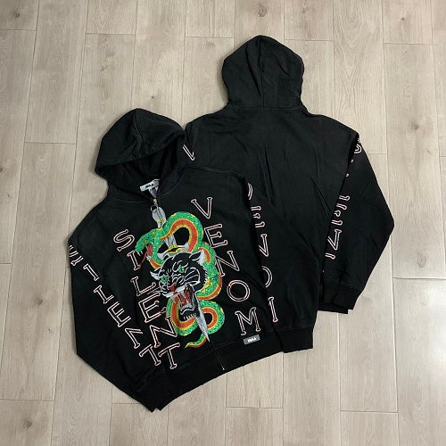 DUAA Colorful Tiger Snake Graphic Zip‑Up Hoodie