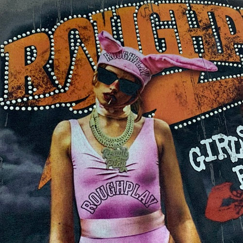 Roughplay Retro Hip‑Hop Lady Graphic Short Sleeve T‑Shirt