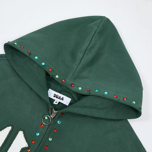 DUAA 33 Logo Zip‑Up Hoodie‑2 Colors