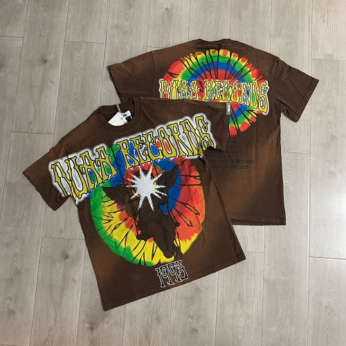 DUAA Tie‑Dye Graphic Brown T‑Shirt