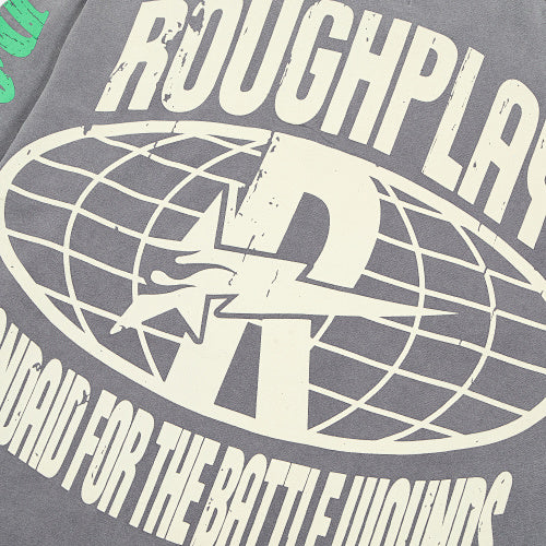 Roughplay Flame Graphic Raglan Long‑Sleeve Tee