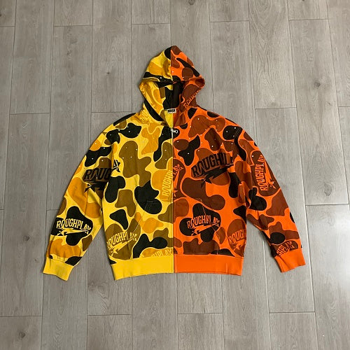 Roughplay Camouflage Graphic Zip‑Up Hoodie