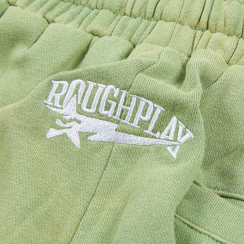 Roughplay Green Side‑Stripe Flare Sweatpants