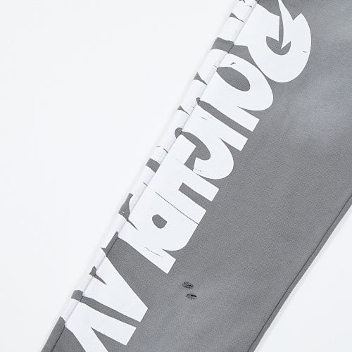 Roughplay Letter Print Wide‑Leg Sweatpants