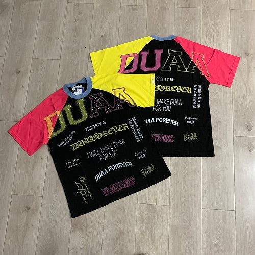 DUAA Color‑Block Raglan Short‑Sleeve T‑Shirt