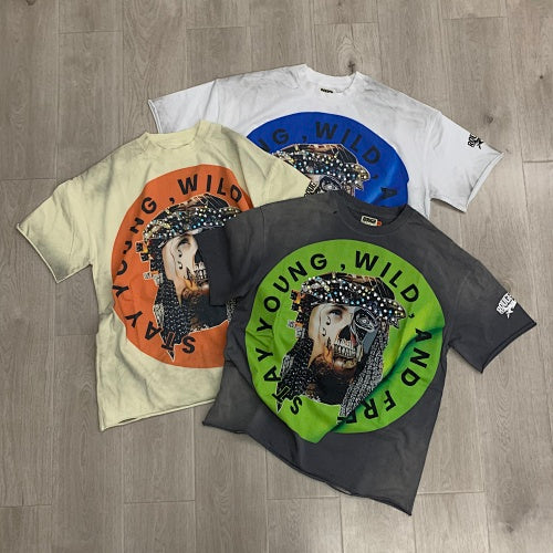 Roughplay Wolf Graphic Multi‑Color Short Sleeve T‑Shirt