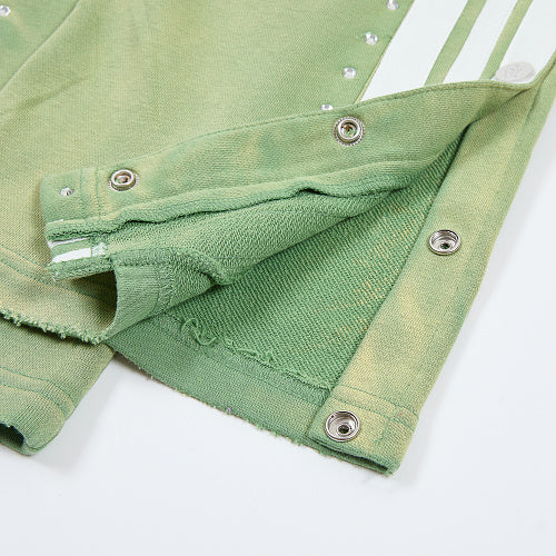 Roughplay Green Side‑Stripe Flare Sweatpants