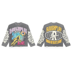 Roughplay Gun Graphic Raglan Long Sleeve T‑Shirt