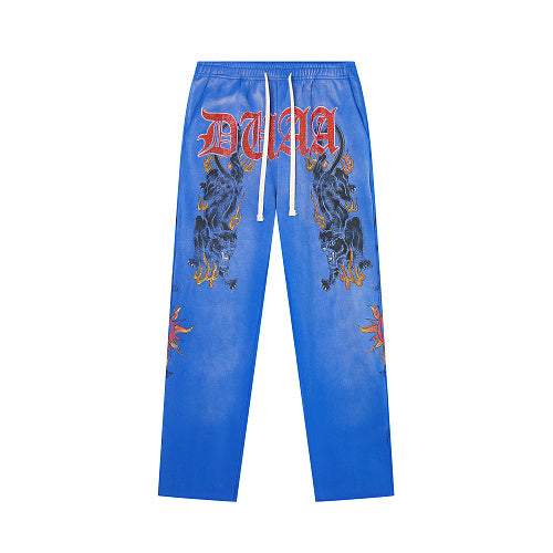 DUAA Blue Graphic Street Sweatpants