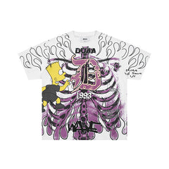 DUAA Purple Skeleton Graphic Short‑Sleeve T‑Shirt