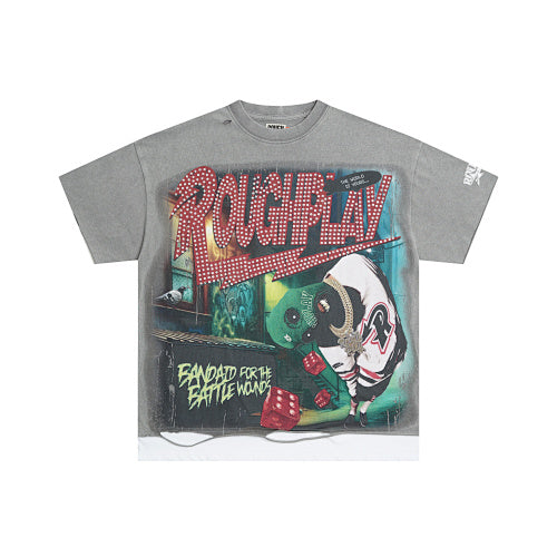 Roughplay Retro Skull Graphic Short Sleeve T‑Shirt